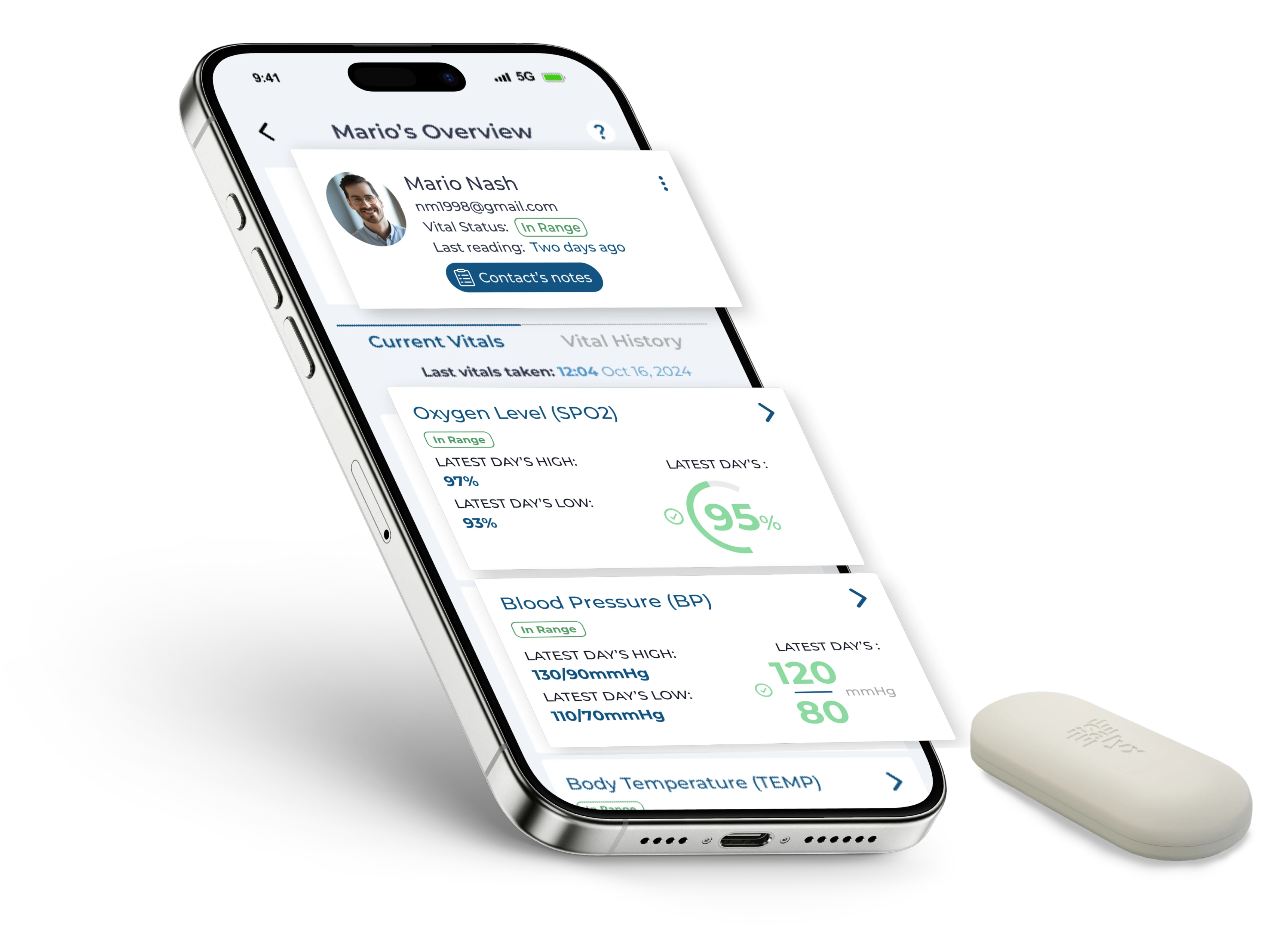 Wireless device pairing with smartphone Salyx app.
